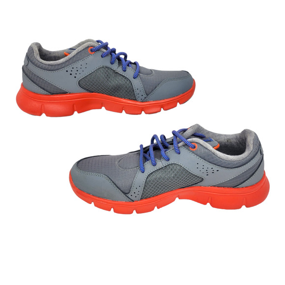 Nike Shoes Kids 5.5 Gray Red Unisex Flex Running Workout Sneakers Tennis Sports - Picture 2 of 10